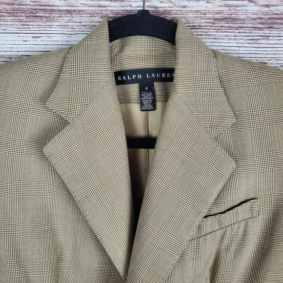 Ralph Lauren Black Label Womens Sz 4 Houndstooth One-Button Blazer Jacket #164 - Picture 4 of 12
